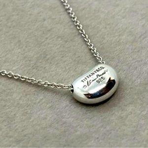 Tiffany&Co Bean Necklace Pendant 925 Silver Elsa Peretti Pendant